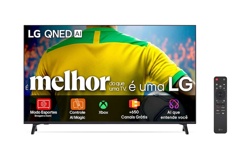 Imagem real de TV LG QNED73 de 50 polegadas